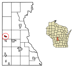 Juneau County Wisconsin Incorporated and Unincorporated areas Camp Douglas Highlighted